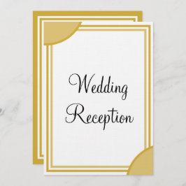 Goldweiße Monogramm-Hochzeitsempfehlung Einladung