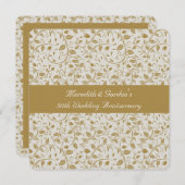 Goldweiße Reben Romantischer 50. Hochzeitstag Einladung (Vorne/Hinten)