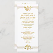 Goldweiße Roaring 20er Jahre Art Déco Hochzeitspro Programm (Vorne/Hinten)