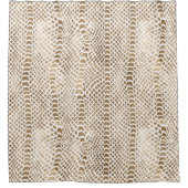 Goldweiße Schlange Print Duschvorhang (Vorderseite)