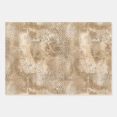 Goldweiße Schlange Print Geschenkpapier Set (Vorderseite 2)