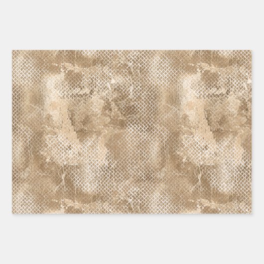 Goldweiße Schlange Print Geschenkpapier Set (Vorderseite 2)