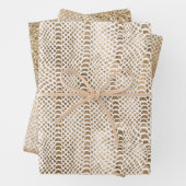 Goldweiße Schlange Print Geschenkpapier Set (Beispiel)