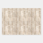 Goldweiße Schlange Print Geschenkpapier Set (Vorderseite)