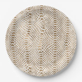 Goldweiße Schlange Print Pappteller (Vorderseite)