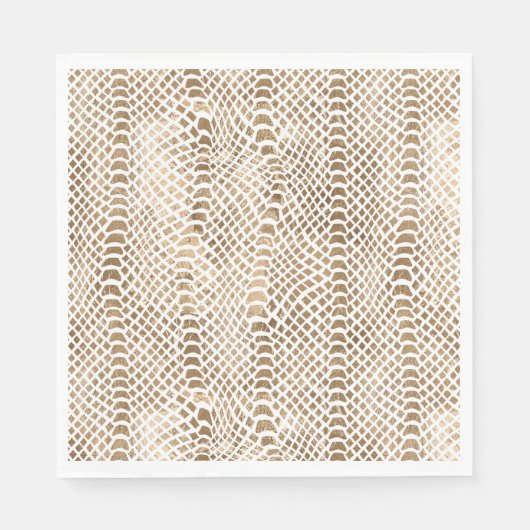 Goldweiße Schlange Print Serviette (Vorderseite)
