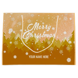 Goldweiße Schnee Friedlichen Wald Weihnachten Neuj Große Geschenktüte