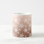 Goldweiße Schneeflocken Weihnachten Verwandlungstasse (Mittel)