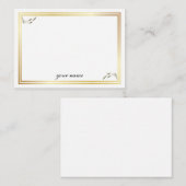Goldweiße stilvolle mit Monogramm Mitteilungskarte (Vorne/Hinten)