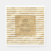 Goldweiße Streifen Serviette (Vorderseite)