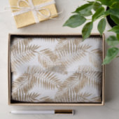 Goldweiße tropische Blätter Seidenpapier (Geschenk)