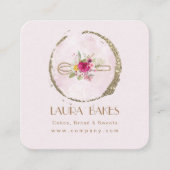 Goldweiße Wasserfarben Quadratische Visitenkarte (Vorderseite)