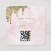 Goldweiße Wasserfarben Quadratische Visitenkarte (Rückseite)