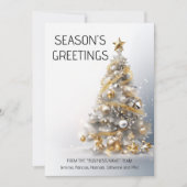 Goldweiße Weihnachtsbaum luxuriöses Foto Feiertagskarte (Vorderseite)