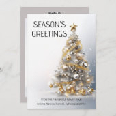 Goldweiße Weihnachtsbaum luxuriöses Foto Feiertagskarte (Vorne/Hinten)