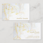 Goldweißer Marmor Elegantes Goldenes modernes Temp Visitenkarte (Vorne/Hinten)