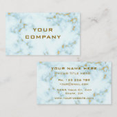 Goldweißer Marmor Goldener Text Beruflich Luxus Visitenkarte (Vorne/Hinten)