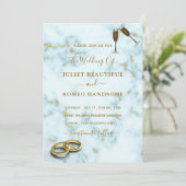 Goldweißer Marmor Ihr QR-Code Hochzeitsempfang (Stehend Vorderseite)