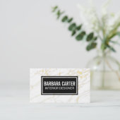 Goldweißer Marmor Visitenkarte (Stehend Vorderseite)