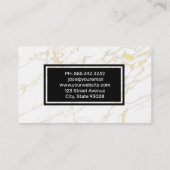 Goldweißer Marmor Visitenkarte (Rückseite)