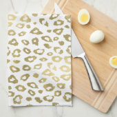 Goldweißer Ombre Leopard-Druck Küchentuch (Viertel Falte)