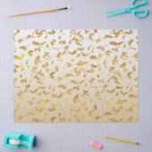 Goldweißer Ombre Tierdruck Seidenpapier (Basteln)