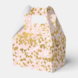 Goldweißer rosa Confetti Geschenkschachtel