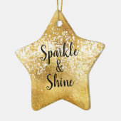 Goldweißer Schein-Glanz Keramikornament (Links)