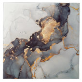 Goldweißer schwarzer Marmor Fliese (Vorderseite)