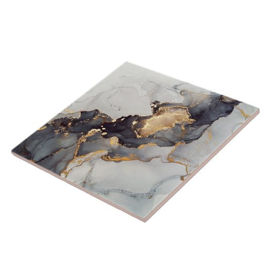 Goldweißer schwarzer Marmor Fliese (Seite)