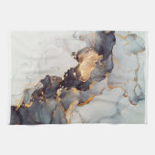 Goldweißer schwarzer Marmor Geschirrtuch (Horizontal)