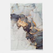 Goldweißer schwarzer Marmor Geschirrtuch (Vertikal)