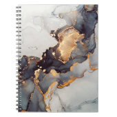 Goldweißer schwarzer Marmor Notizblock (Vorderseite)