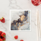 Goldweißer schwarzer Marmor Serviette (Beispiel)