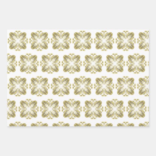 Goldweißes Design - individueller Hintergrund Geschenkpapier Set (Vorderseite 2)