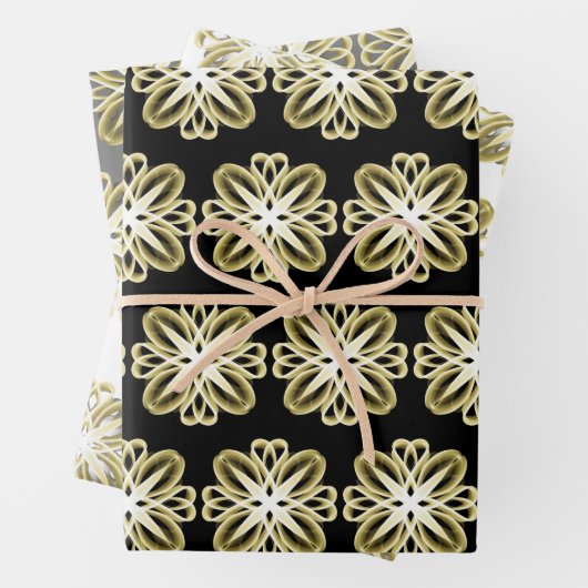 Goldweißes Design - individueller Hintergrund Geschenkpapier Set (Beispiel)