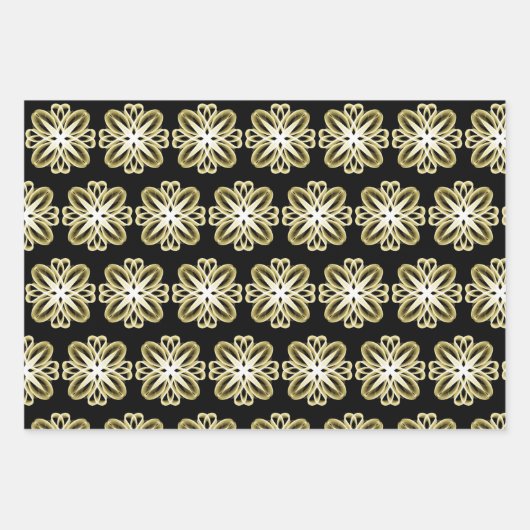 Goldweißes Design - individueller Hintergrund Geschenkpapier Set (Vorderseite)