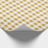 Goldweißes Gingham-Muster Geschenkpapier (Ecke)
