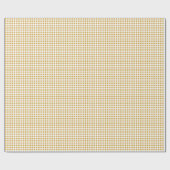 Goldweißes Gingham-Muster Geschenkpapier (Flach)