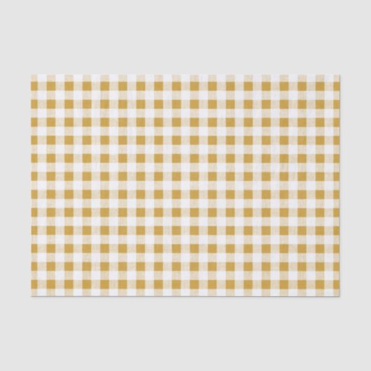 Goldweißes Gingham-Muster Seidenpapier (Vorderseite)
