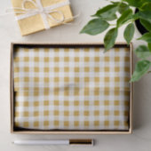 Goldweißes Gingham-Muster Seidenpapier (Geschenk)