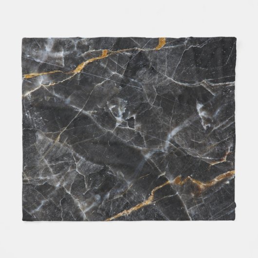 Goldweißes Marmordesign Fleecedecke (Vorderseite (Horizontal))