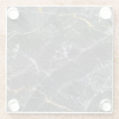 Goldweißes Marmordesign Glasuntersetzer (Rückseite)