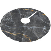 Goldweißes Marmordesign Polyester Weihnachtsbaumdecke (Schrägansicht)