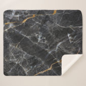 Goldweißes Marmordesign Sherpadecke (Vorderseite (Horizontal))