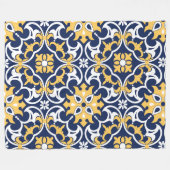 Goldweißes marokkanisches Arabesken Fleecedecke (Vorderseite (Horizontal))