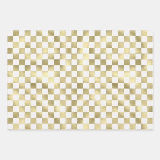 goldweißes Quadratzoll Geschenkpapier Set (Vorderseite 2)