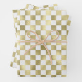 goldweißes Quadratzoll Geschenkpapier Set (Beispiel)