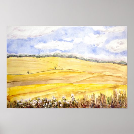 Goldweizenfeld in Oxfordshire Poster (Vorne)