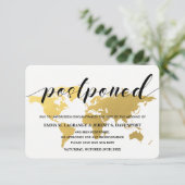 Goldweltkarte Änderung des Datums Hochzeit Begleitkarte (Stehend Vorderseite)